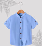 Home Rutabo Boys Solid Casual Light Blue Shirt