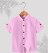Rutabo Boys Solid Casual Pink Shirt