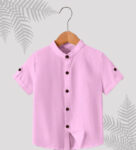 Home Rutabo Boys Solid Casual Pink Shirt