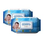 Teddyy Soft Cleansing Baby Wet Wipes With Lid | 144 Wipes | Special Germ Protection | Anti – Rash | Enriched With Aloe Vera And Vitamin E | 72 Wipes X 2 Packs