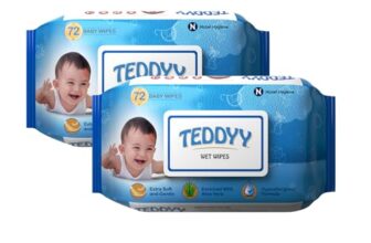 Teddyy Soft Cleansing Baby Wet Wipes With Lid | 144 Wipes | Special Germ Protection | Anti – Rash | Enriched With Aloe Vera And Vitamin E | 72 Wipes X 2 Packs