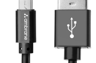 Ambrane Micro Usb Cable 3 A 1 M Acm-1 1M(Compatible With Tablets, Mobiles, Black, One Cable)