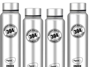 Pigeon Hydra Plus 900 Ml Bottle(Pack Of 4, Silver, Steel)