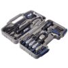 Amazon Brand – Solimo Plastic Household Tool Set (Dark Blue, 38-Pieces)