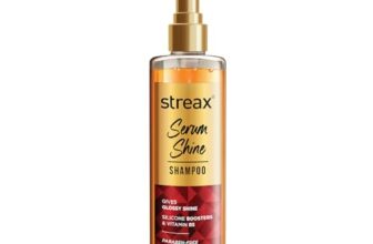 Streax Serum Shine Shampoo, 490Ml |Shampoo For Frizzy And Dry Hair |Mildy Everyday |For Women & Men,Paraben-Free With Silicon Boosters & Vit B5 | For Smooth & Shiny Hair