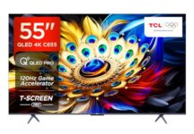 Tcl 139 Cm (55 Inches) 4K Ultra Hd Smart Qled Google Tv 55C655 (Black)