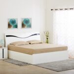 Home Centre Polaris Unicorn White Engineered Wood Queen Bed With Hydraulic Storage – 163X217Cm