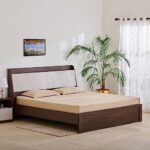 Home Centre My Bed Tulip King Bed With Headboard Storage – Brown And White