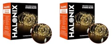 Halonix Bliss Copper Rice Light | Decorative Light | Festive Fairy Light | Usb Powered Copper String Light |Flexible Installation | Warm White| Pack 2
