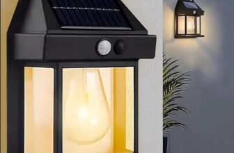 Btag Sun-Powered Wall Lights Outdoor Motion Sensor Auto Chargeable Exterior Led Sconce Front Porch Security Lamps Waterproof For Patio Garden (Pack Of 1_Warm Yellow)