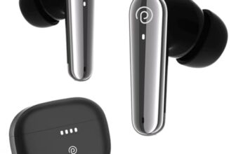 Ptron Newly Launched Bassbuds Prism Tws Earbuds With 3D Audioscape, 45Hrs Playtime, Trutalk Ai-Enc Calls, 50Ms Low Latency Sync, Bt5.3, Type-C Fast Charging, Voice Asst. & Ipx5 Water Resistant (Black)