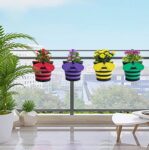 Trustbasket Metal Planter, Set Of 4, Multicolour, Medium