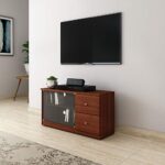 Amazon Brand – Solimo Cygnus Engineered Wood 2 Door Tv Cabinet With Drawers ( Brown, Sienna Cherry)