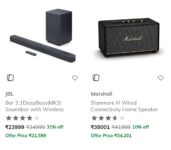 Ajio | Premium speakers & headphones from JBL & marshall – flat 10 % off upto 10,000