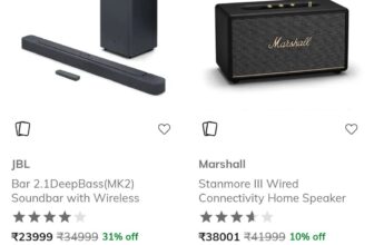 Ajio | Premium speakers & headphones from JBL & marshall – flat 10 % off upto 10,000