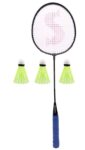 SINKIN Iron Badminton for All Family Men, Women, Boys & Girls, Strung Badminton Racket with Shuttle (Blue)