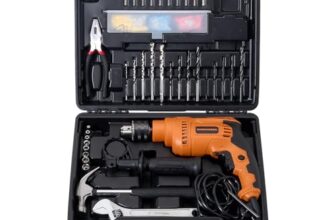 Workpedia Professional Tool Kit With Impact Drill,550W,220-230V,Chuck 13Mm,3000 Rpm,48000 Bpm,Forward/Reverse For Wood&Metal,Variable Speed Control,With 96 Home Essential Tools/Accessories,Multicolor