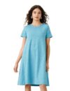 Amazon Brand – Symbol Women’s Cotton Blend A-Line Knee-Length Casual Dress (SYM-AW22WDR-703_Pale Blue