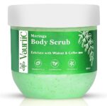 Vauriic De Tan Moringa Exfoliating Body Scrub 200 Gms For Glowing, Soft, Smooth Skin | Remove Tan, Blackhead, Dirt & Dead Skin With Coffee, Walnut, Vitamin C, Probiotics & Niacinamide | Paraben & Sulphate Free |100% Vegan, Bathing Scrub | Men & Women | All Skin Type