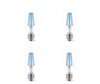 Philips 4-Watt E27 St64 Led Glass Amber Filament Bulb | Decorative Led Bulb For Home Decoration | Blue, Pack Of 4
