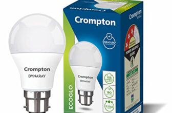 Crompton Dyna Ray Led Bulb | 9W | Cool Day Light | B22 Led | 180 Degree Coverage | 4Kv Surge Protection | 440V High Voltage Protection | Pack Of 1