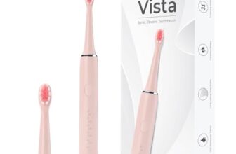 Beatxp Vista Sonic Electric Toothbrush For Adults With 2 Brush Heads & 5 Cleaning Modes | Rechargeable Electric Toothbrush | 30000 Strokes/Min With Long Battery Life (Pink)