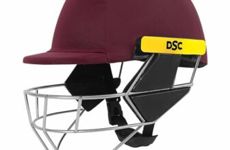 Dsc Scud Premium Cricket Helmet For Men & Boys With Neck Guard (Fixed Spring Steel Grill | Back Support Strap |Lightweight | Size:Small (Maroon)
