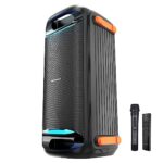 ZEBRONICS Roxor 100W Multi-Connectivity Bluetooth, HDMI ARC, Optical, USB, AUX in-Out Speaker with Dolby Audio, Wireless UHF MIC, and Karaoke, TWS, LED Lights, and Recording Function