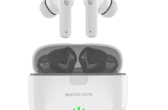 Boston Levin Levin Storm Neo Buds Tws Quad Mic Ai Enc In Ear Earbuds With Bt 5.3, Dual-Ear Calling,Type-C Charging,Ipx5,13Mm Drivers,Playtime Ut 32H,50Ms Low Latancy,F-Touch Control In Ear Earbuds