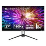 Zebronics 27 Inch Ips Panel 180Hz Gaming Monitor With Fhd 1080P, Free Sync Support, Dp, 2X Hdmi,300 Nits Max, 16.7M Colors, Built-In Speakers And Bezel Less Design Zeb-S27A