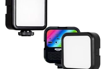 Amazon Basics Rgb Camera Light | Multi Color Portable Photography Lighting | Cri 95+ 2500K-9000K Dimmable Panel | Rechargeable 2000Mah Battery