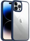 Amazon Basics Ultra Hybrid Camera Protection Back Cover Case For Iphone 14 Pro (Polycarbonate,Tpu,Sides Blue Back Clear)
