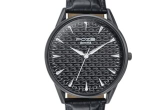 Sonata Poze Quartz Black Dial Black Leather Strap Analog Watch For Men-Sp70047Nl01W
