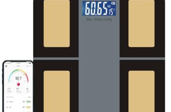 Ant Zigma Smart Digital Weighing Machine With App, Bluetooth Bmi Monitor, Tracks 12 Body Metrics, Large Display, 30M Warranty – Black