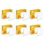 wipro Garnet 7W Square Led Alpha Panel | Warm White Light (2700K) | Recessed Down Light for False Ceiling | Cutout – 82X82Mm | Pack of 6