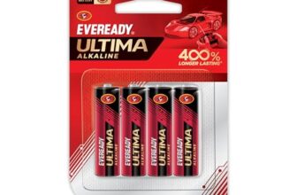 Eveready Ultima Alkaline Aa Battery, 400% Longer Lasting, Anti-Leak Turbolock Technology, Eco-Friendly Batteries For High-Drain Household Devices & Toys, Pack Of 4