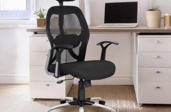 Savya Home Apollo High Back Ergonomic Chair For Office Work At Home, Office Chair For Men & Study Chair, Computer Chair With 2D Adjustable Headrest & Lumbar Support, 120° Tilt & Lock Mechanism Black