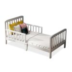 Polka Tots Sidesnug Toddler Bed – Wooden Baby Bed For Newborns & Kids | Portable, Safe & Stylish – White