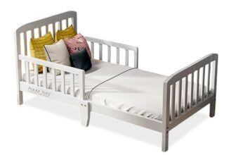 Polka Tots Sidesnug Toddler Bed – Wooden Baby Bed For Newborns & Kids | Portable, Safe & Stylish – White