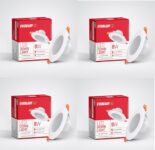 Everady 8W Downlight For Junction Box Round | 6500K Lumen |3 Inch Cutout, 22Mm Height | High Voltage Protection Upto 4Kv | Pack Of 4