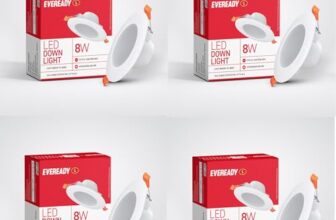 Everady 8W Downlight For Junction Box Round | 6500K Lumen |3 Inch Cutout, 22Mm Height | High Voltage Protection Upto 4Kv | Pack Of 4