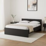 Home Amazon Brand – Solimo Aquilla Engineered Wood Wenge Finish Queen Bed (Brown)