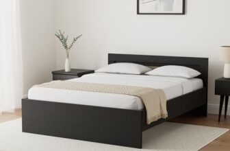 Amazon Brand – Solimo Aquilla Engineered Wood Wenge Finish Queen Bed (Brown)