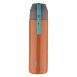 Bergner Walking 500 Ml Thermo Steel Bottle/Flask, Hot/Cold, Vacuum Insulated, For Water/Coffee/Tea/Soup/Juice, Use In Office/Commute/Sports/Travel, Press Button Lid, Carry Strap, Burnt Orange, Rust/Leak Proof