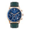 Timex Analog Watch For Men With Blue Dial & Blue Leather Strap Band – Water Resistant Men’S Wrist Watches -Tweg294Smu03
