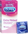 DUREX Extra Ribbed Condom pack of 10 Condom(Set of 10, 100 Sheets)