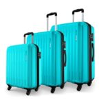 Safari Polypropylene 360 Degree Genius Alley Set Of 3 (Cabin + Medium + Large) Trolley Bags Hard Case, 4 Wheels, 360º Wheeling Luggage, Travel Bag, Suitcase For Travel, Scuba Blue