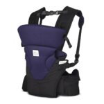 Elemenopeee ComfortFit Baby Carrier Bag for Babies 4 to 24 Months | Supports Up to 15kg | 4 Comfortable Carrying Positions | Lightweight, Adjustable, and Perfect for Travel (Blue & Black)
