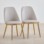 Home Home Centre Vegas Set of 2 Faux Leather Dining Chairs – Grey
