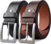 Urban alfami Genuine leather Belt for Men | Pack of 2 | BLACK-BROWN | Size 40
